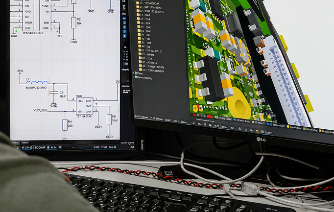 Industrial AI for manufacturing dashboard showing predictive analytics on production line monitoring screen